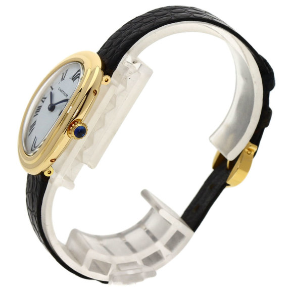 Cartier Baignoire Manufacturer Complete Watch K18 Yellow Gold/Leather Ladies ... - Picture 2 of 10